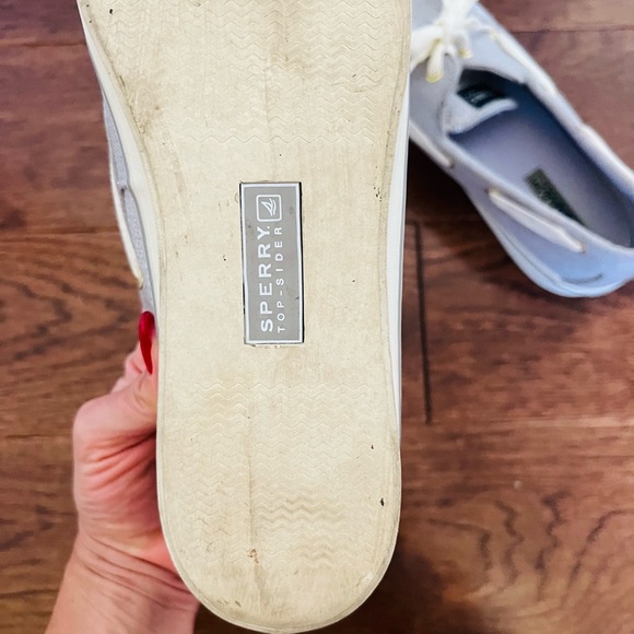 Sperry Baby Blue sequined size 10 Boat Shoes - Picture 9 of 10